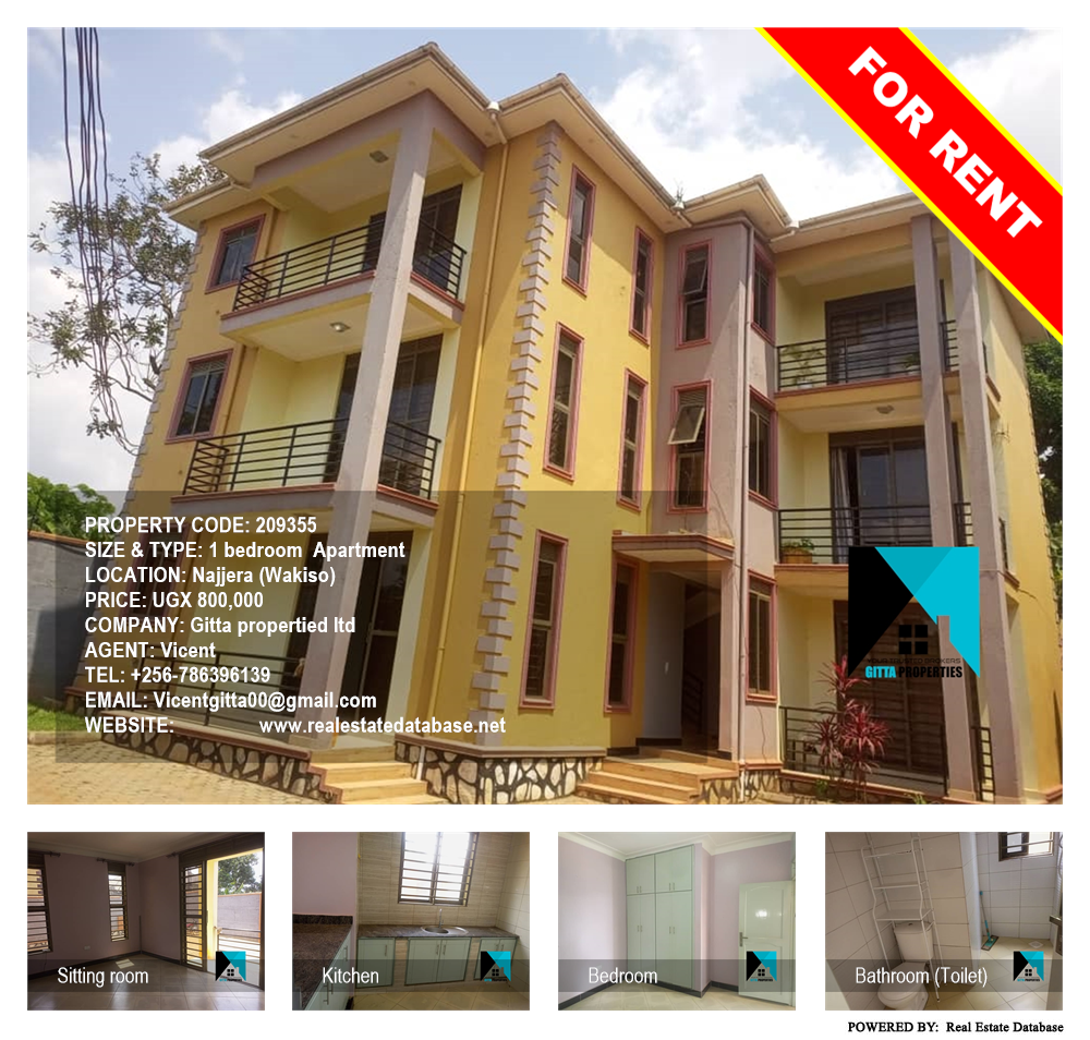 1 bedroom Apartment  for rent in Najjera Wakiso Uganda, code: 209355