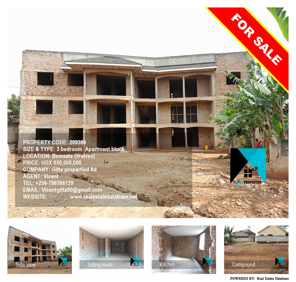 3 bedroom Apartment block  for sale in Buwaate Wakiso Uganda, code: 209369