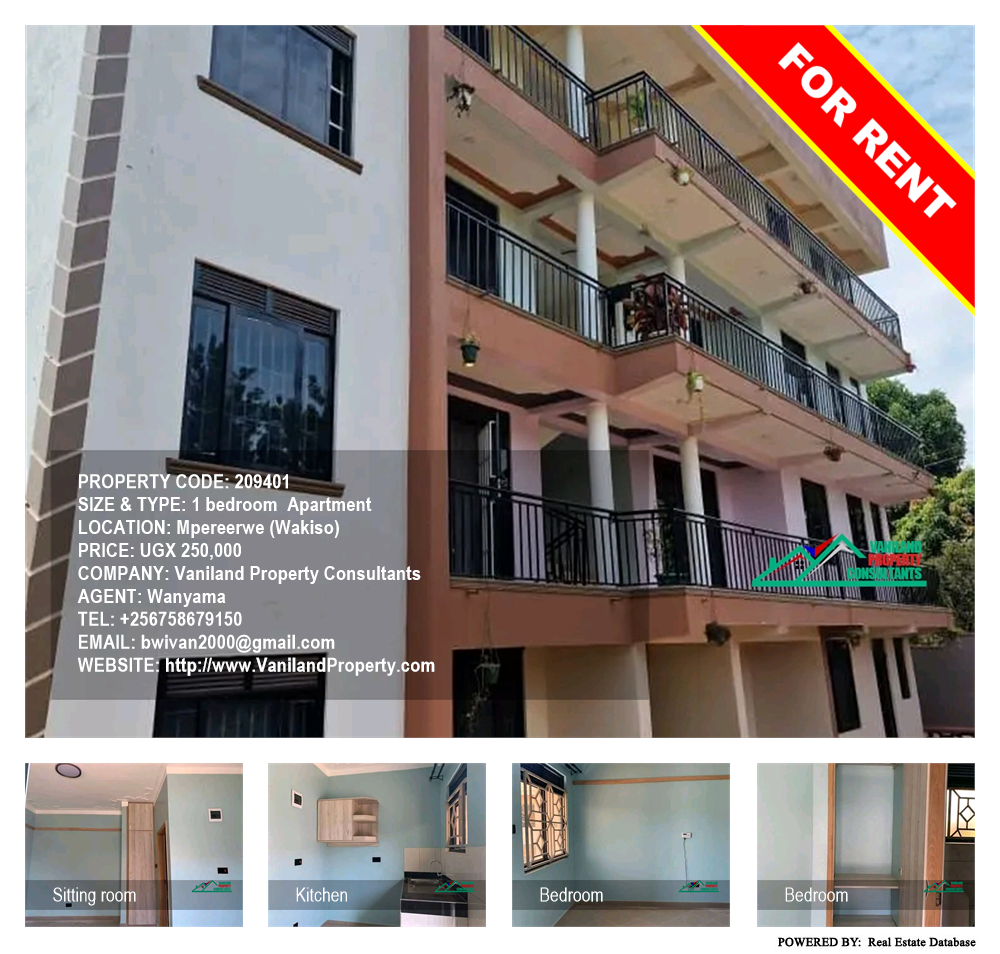 1 bedroom Apartment  for rent in Mpereerwe Wakiso Uganda, code: 209401