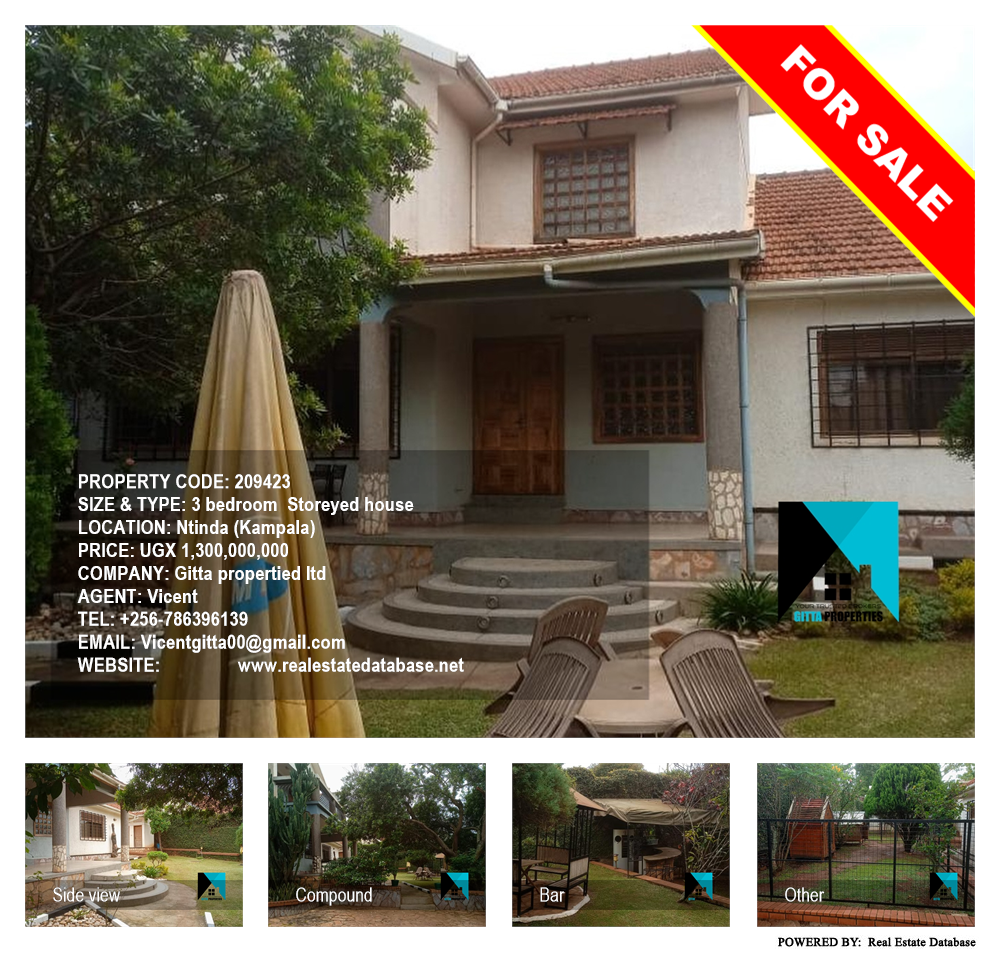 3 bedroom Storeyed house  for sale in Ntinda Kampala Uganda, code: 209423