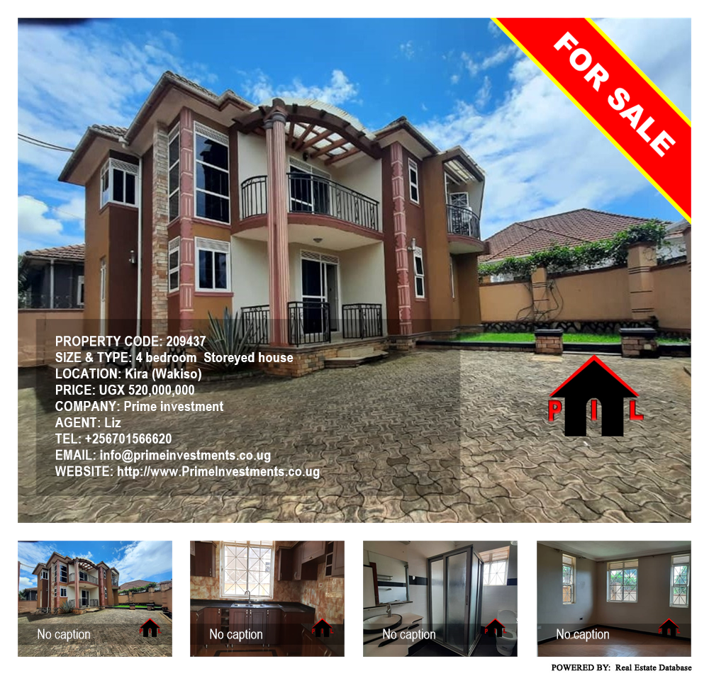 4 bedroom Storeyed house  for sale in Kira Wakiso Uganda, code: 209437