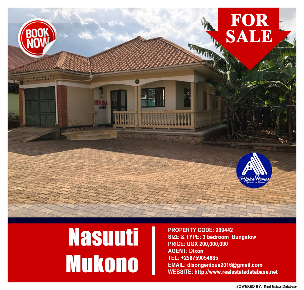 3 bedroom Bungalow  for sale in Nasuuti Mukono Uganda, code: 209442