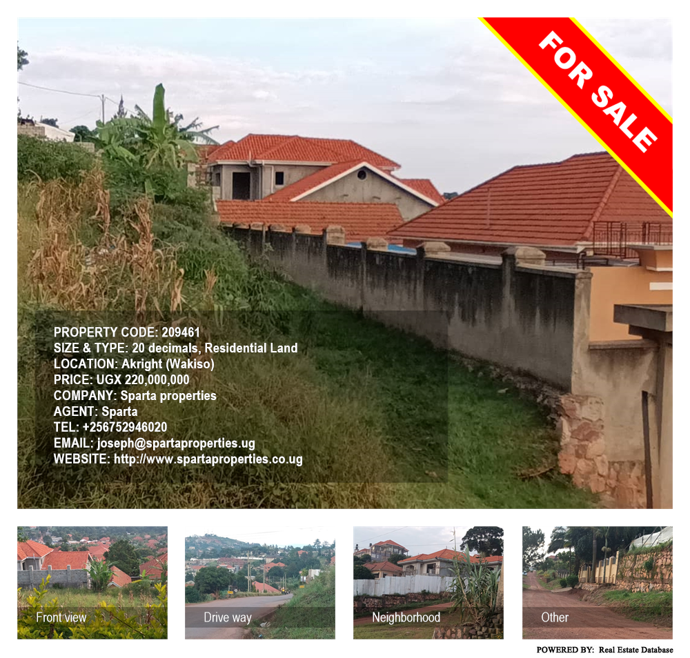 Residential Land  for sale in Akright Wakiso Uganda, code: 209461