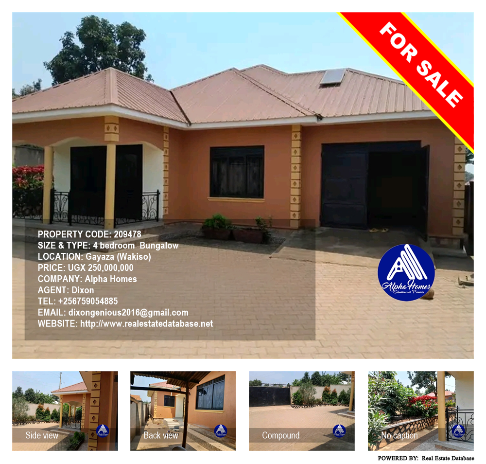 4 bedroom Bungalow  for sale in Gayaza Wakiso Uganda, code: 209478