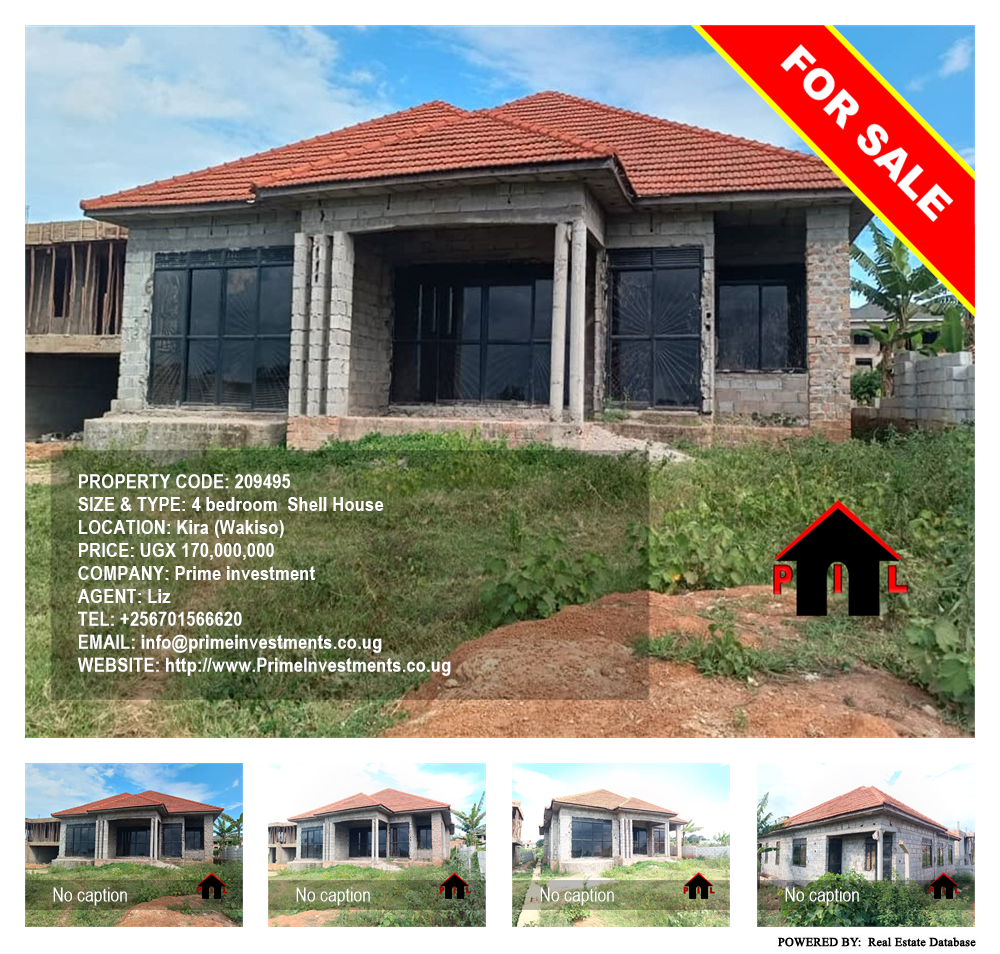 4 bedroom Shell House  for sale in Kira Wakiso Uganda, code: 209495