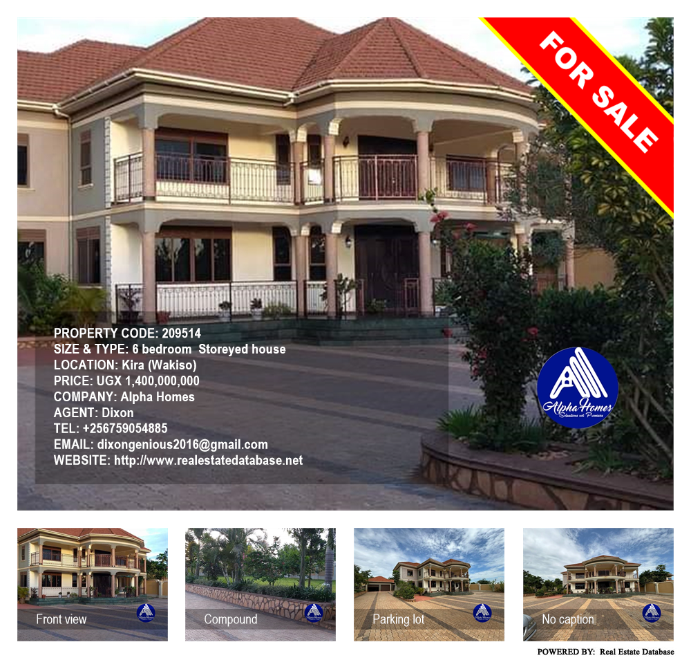 6 bedroom Storeyed house  for sale in Kira Wakiso Uganda, code: 209514