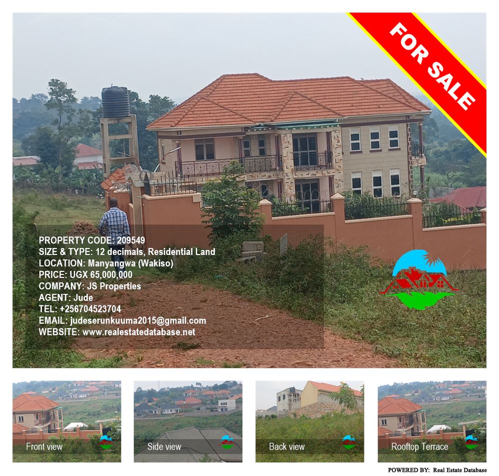 Residential Land  for sale in Manyangwa Wakiso Uganda, code: 209549