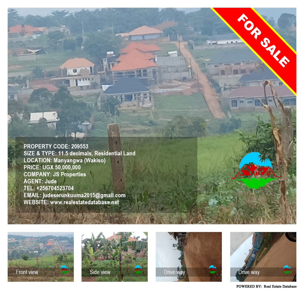 Residential Land  for sale in Manyangwa Wakiso Uganda, code: 209553