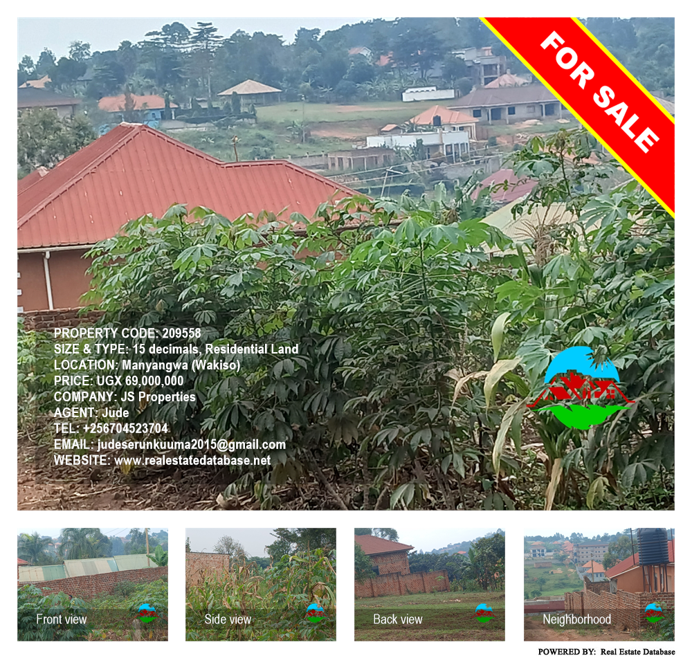 Residential Land  for sale in Manyangwa Wakiso Uganda, code: 209558