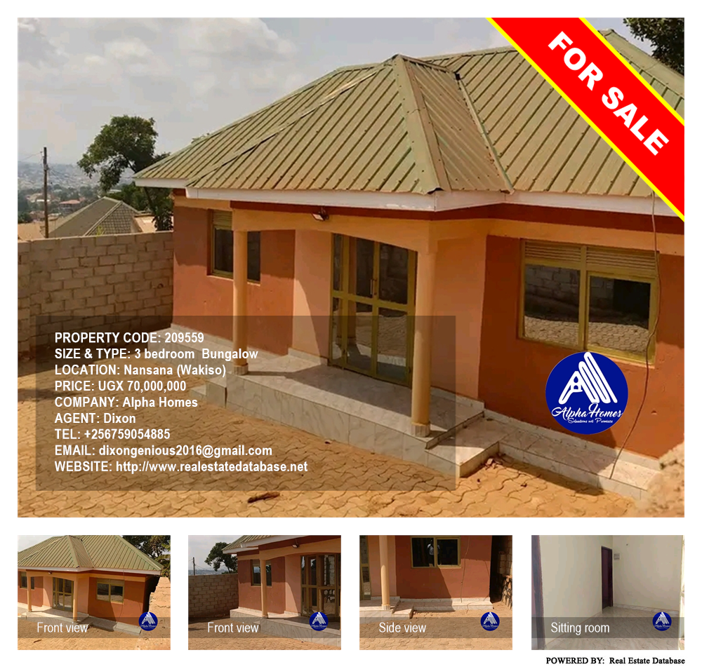 3 bedroom Bungalow  for sale in Nansana Wakiso Uganda, code: 209559