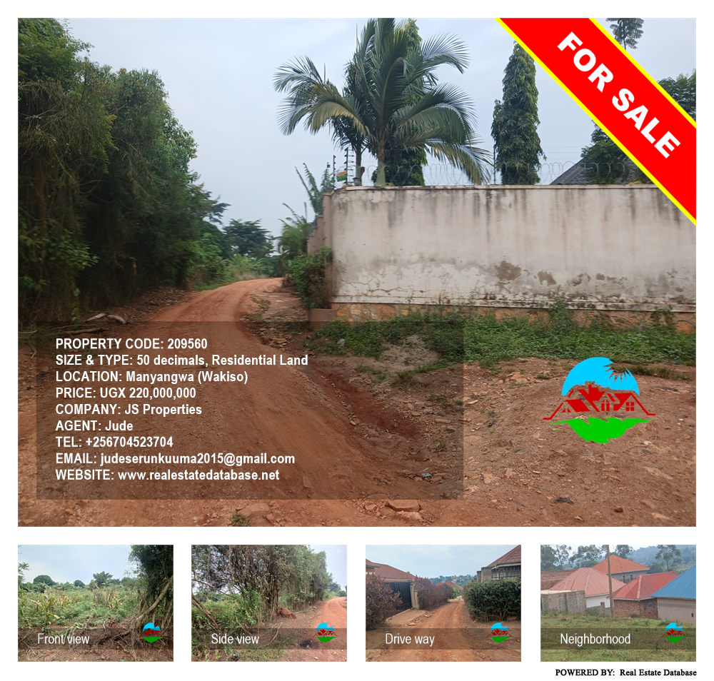 Residential Land  for sale in Manyangwa Wakiso Uganda, code: 209560