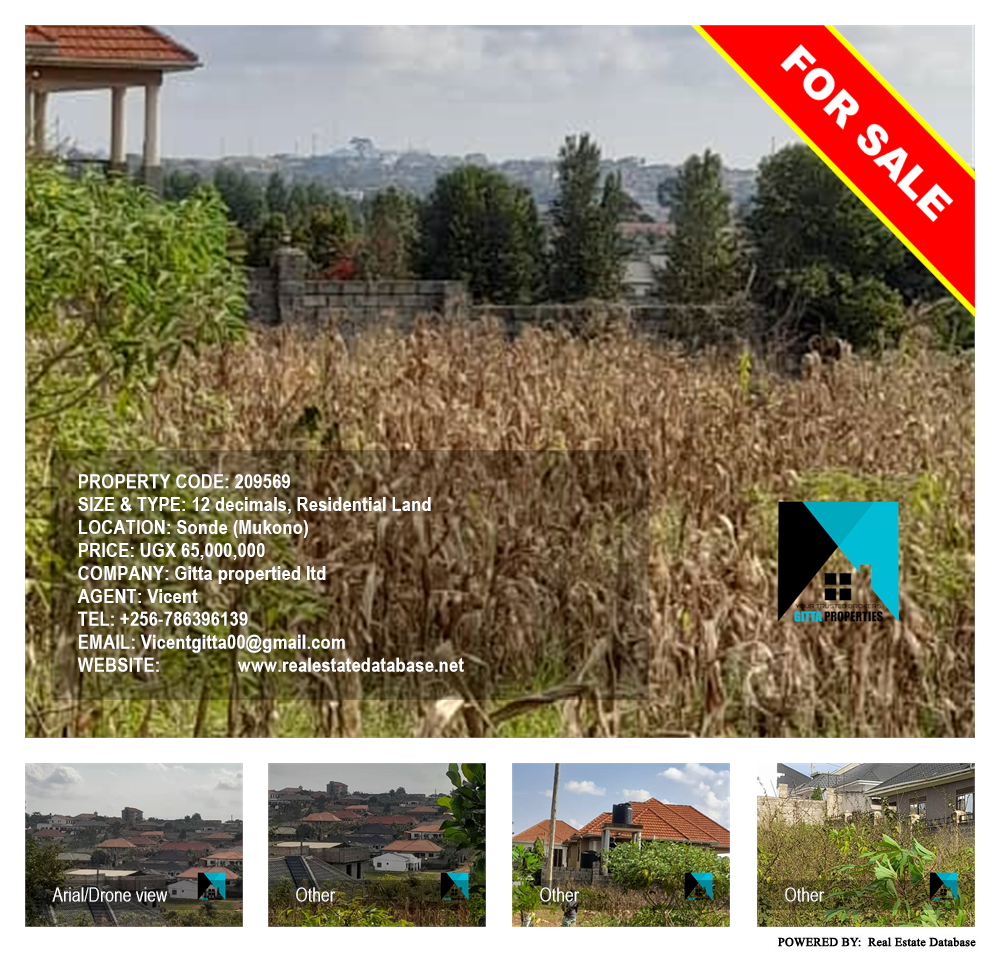 Residential Land  for sale in Sonde Mukono Uganda, code: 209569