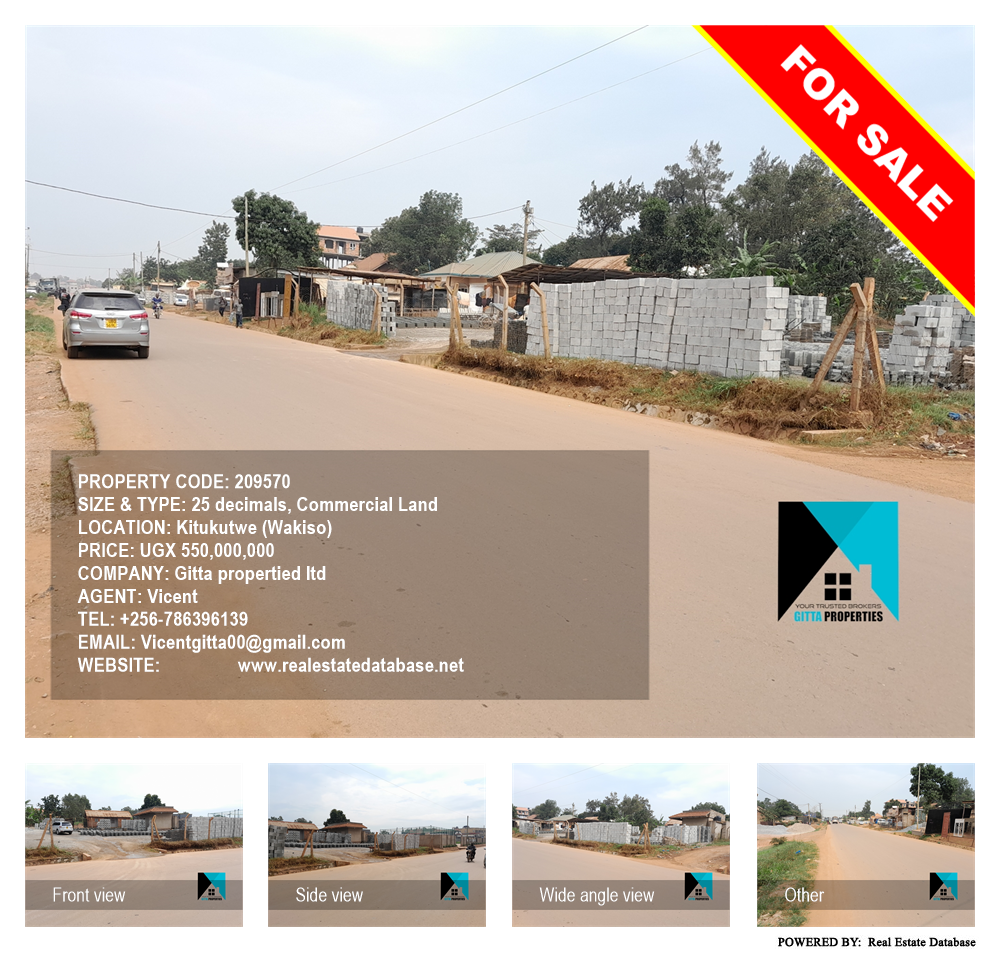 Commercial Land  for sale in Kitukutwe Wakiso Uganda, code: 209570