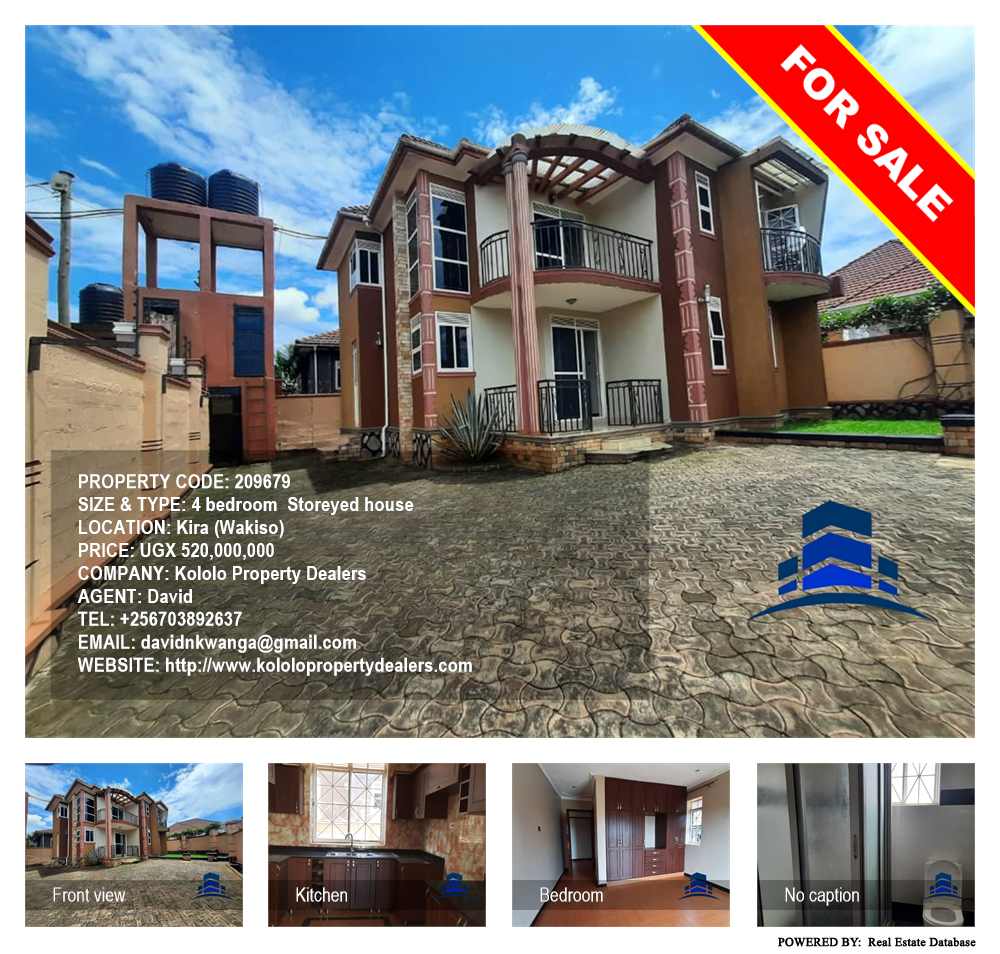 4 bedroom Storeyed house  for sale in Kira Wakiso Uganda, code: 209679