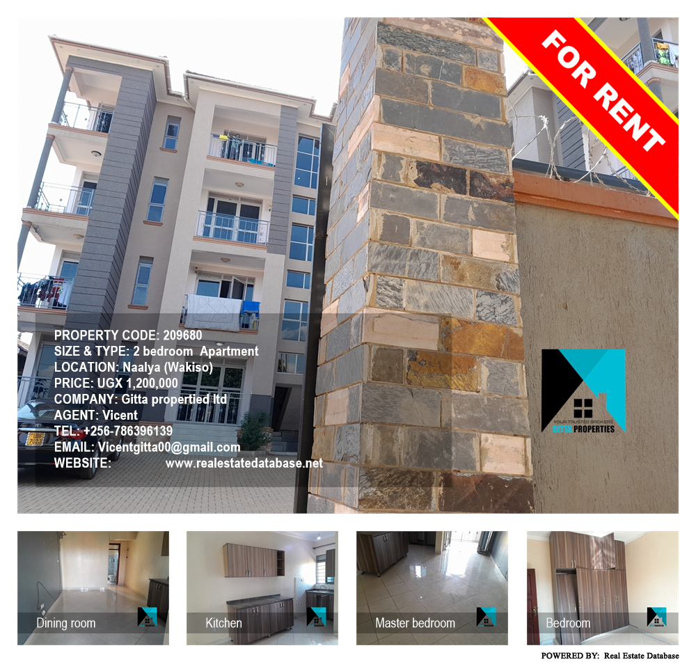 2 bedroom Apartment  for rent in Naalya Wakiso Uganda, code: 209680