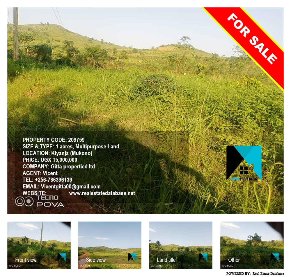 Multipurpose Land  for sale in Kiyanja Mukono Uganda, code: 209759