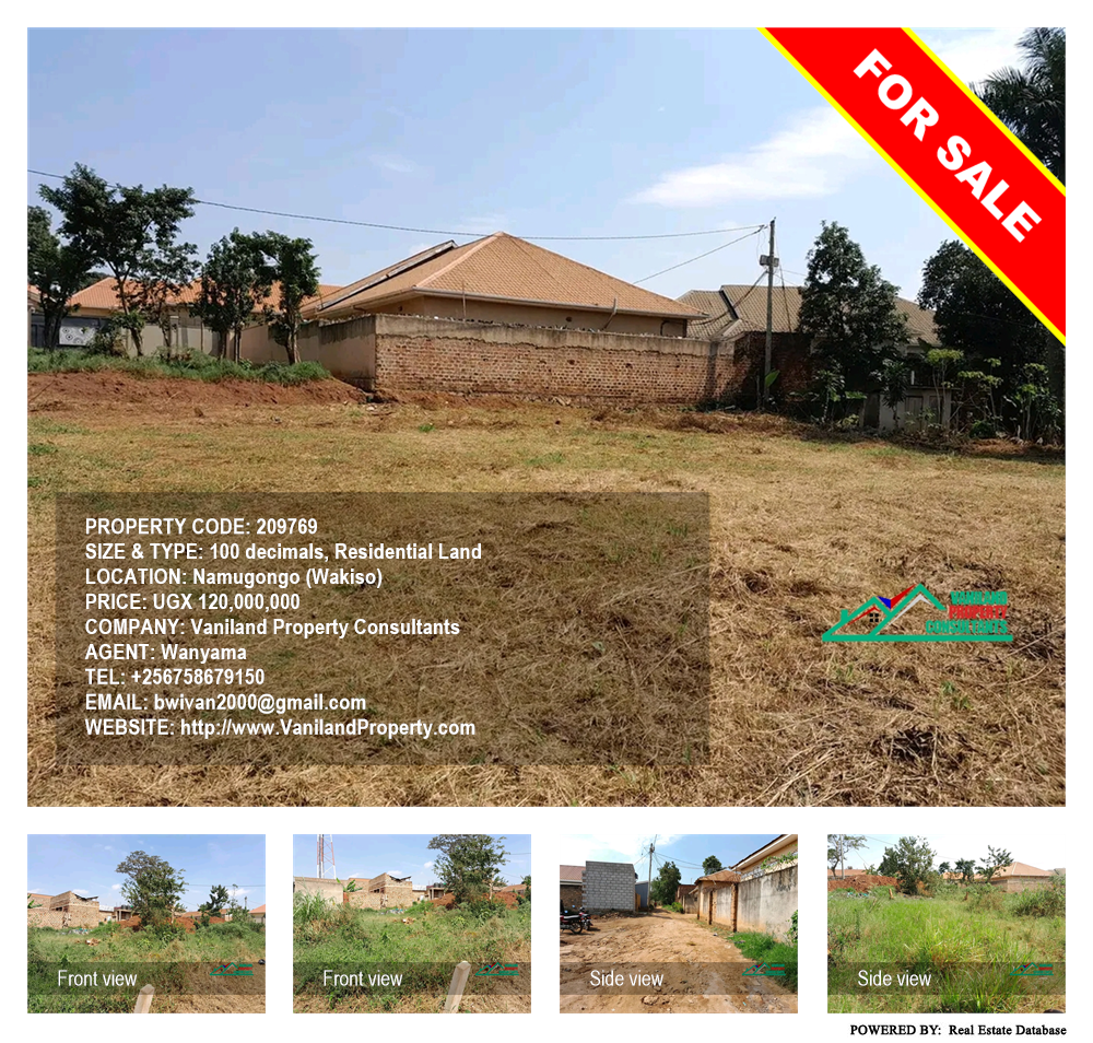 Residential Land  for sale in Namugongo Wakiso Uganda, code: 209769