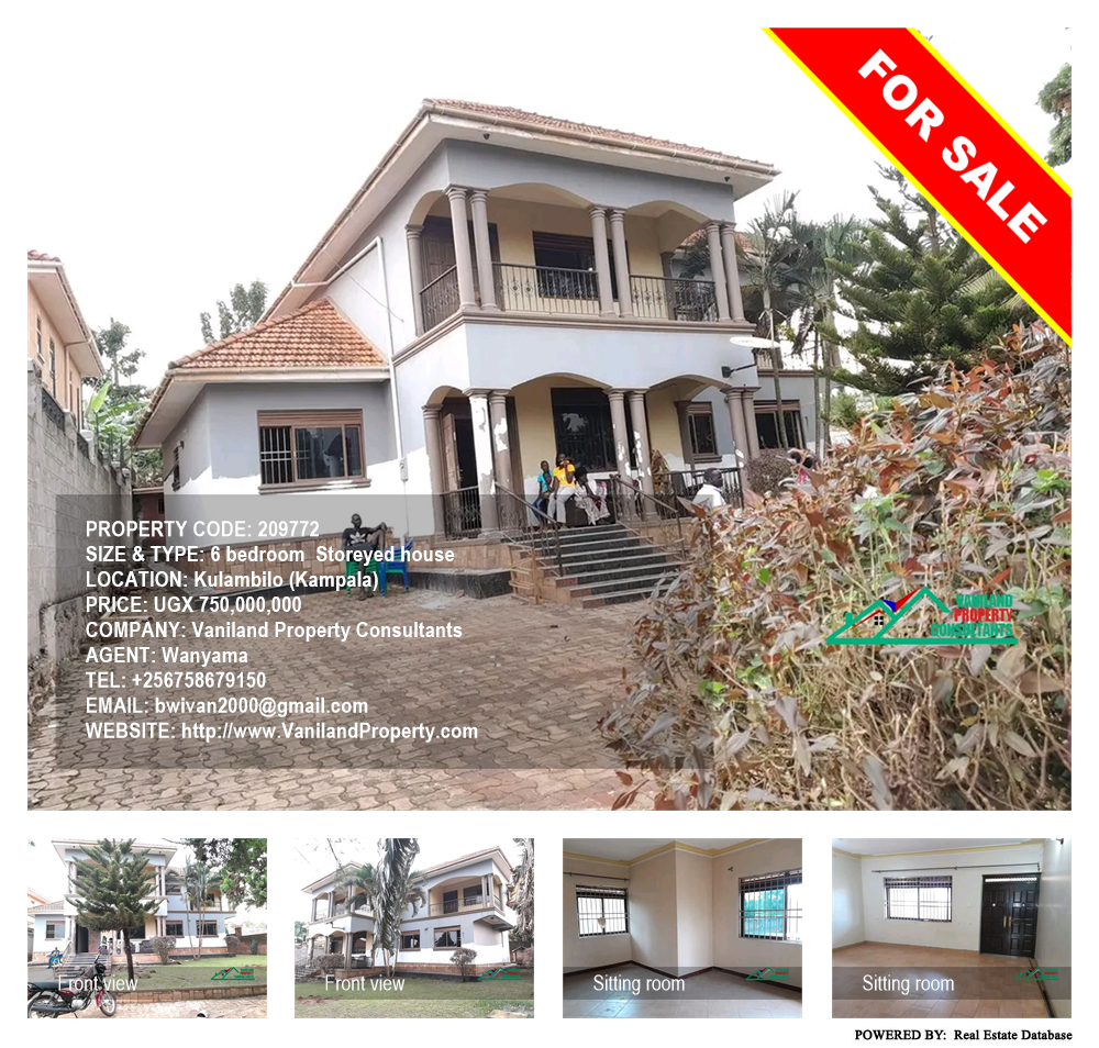 6 bedroom Storeyed house  for sale in Kulambilo Kampala Uganda, code: 209772