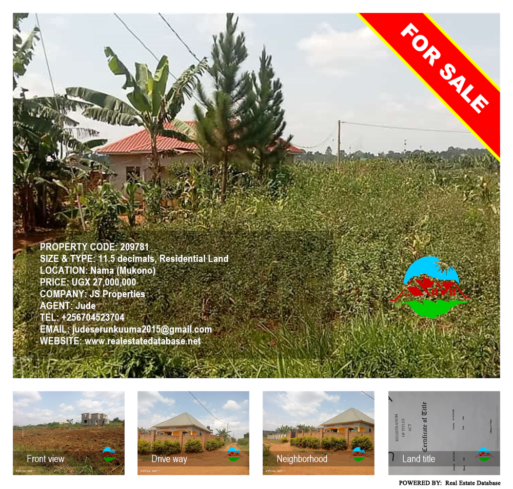 Residential Land  for sale in Nama Mukono Uganda, code: 209781