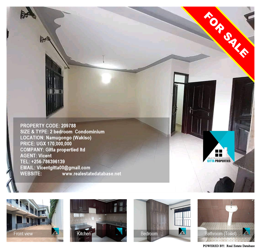 2 bedroom Condominium  for sale in Namugongo Wakiso Uganda, code: 209788