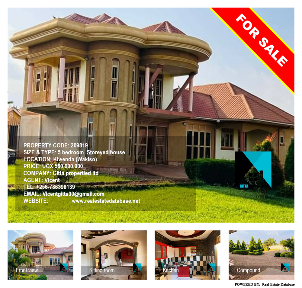 5 bedroom Storeyed house  for sale in Kiwenda Wakiso Uganda, code: 209819