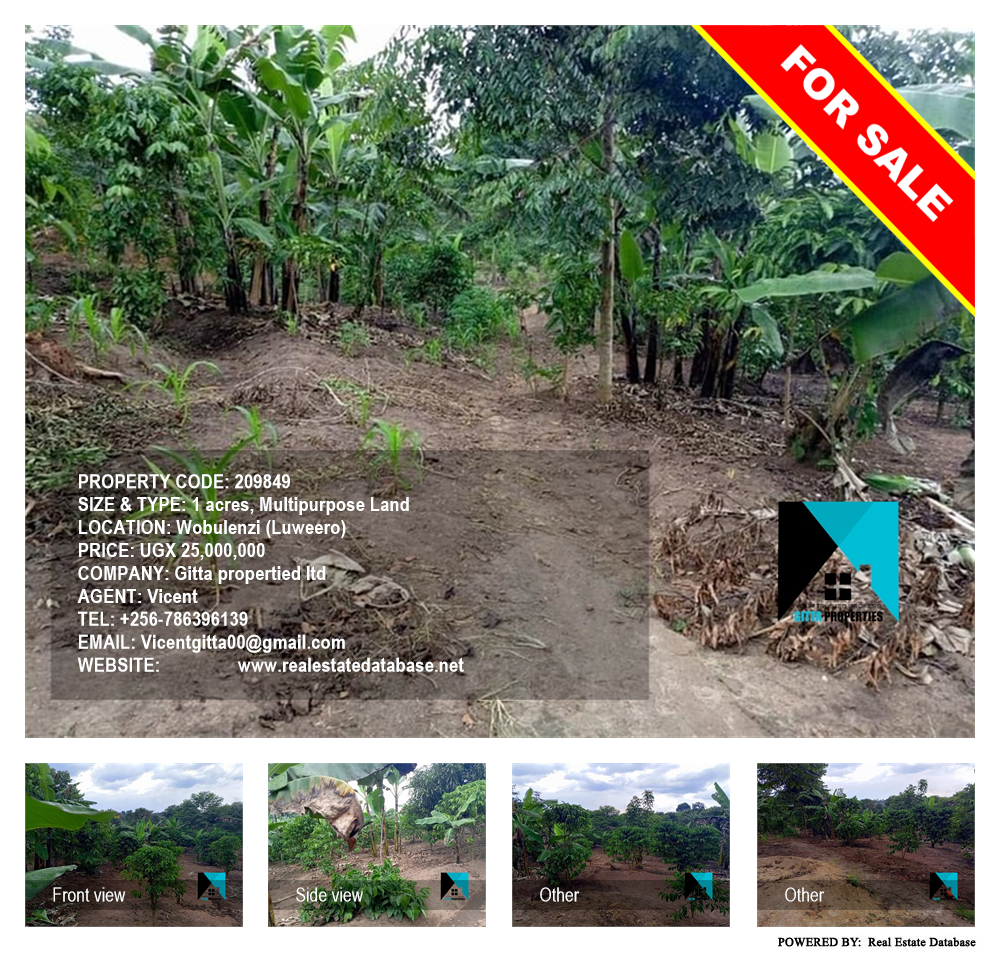 Multipurpose Land  for sale in Wobulenzi Luweero Uganda, code: 209849