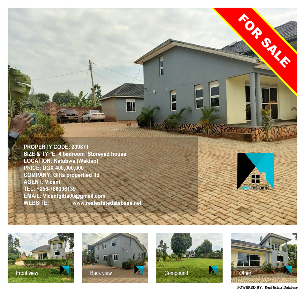 4 bedroom Storeyed house  for sale in Katubwe Wakiso Uganda, code: 209871