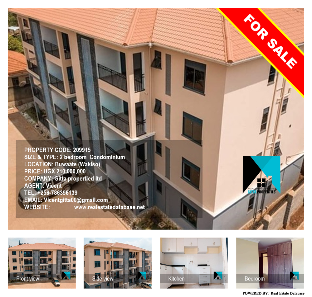 2 bedroom Condominium  for sale in Buwaate Wakiso Uganda, code: 209915