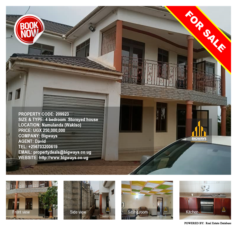 4 bedroom Storeyed house  for sale in Namulanda Wakiso Uganda, code: 209923