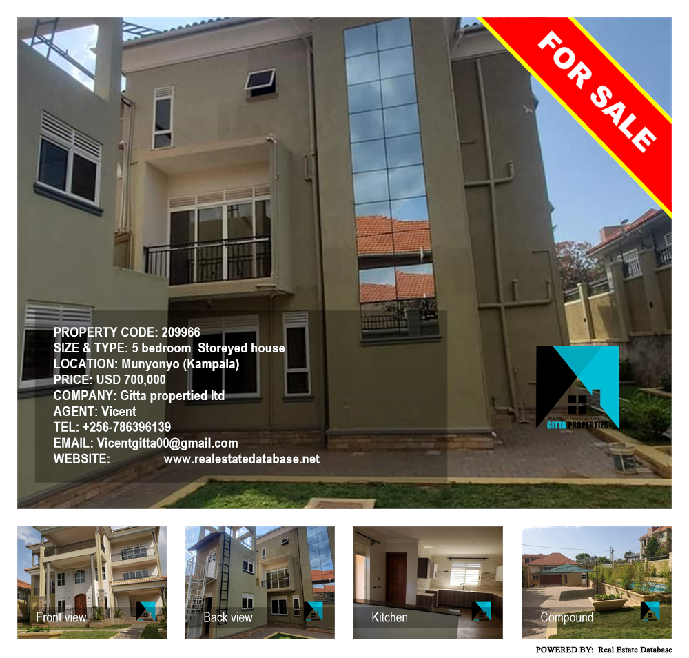 5 bedroom Storeyed house  for sale in Munyonyo Kampala Uganda, code: 209966