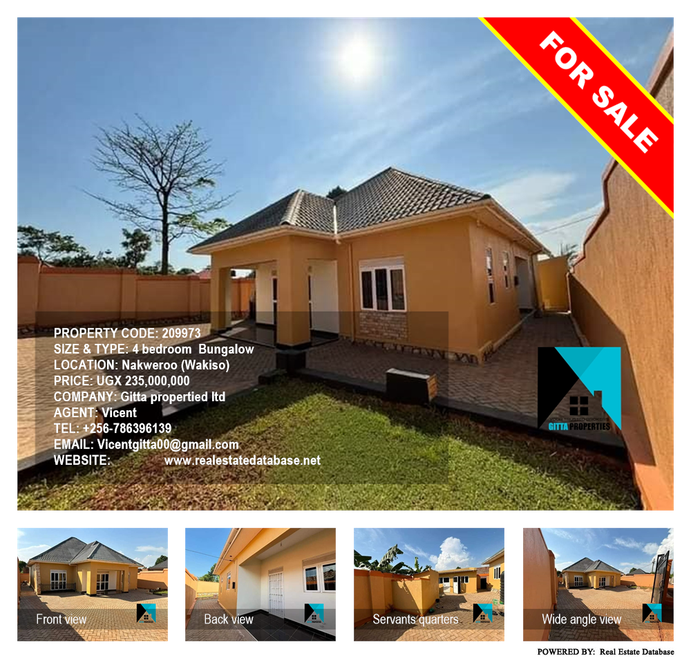 4 bedroom Bungalow  for sale in Nakweelo Wakiso Uganda, code: 209973