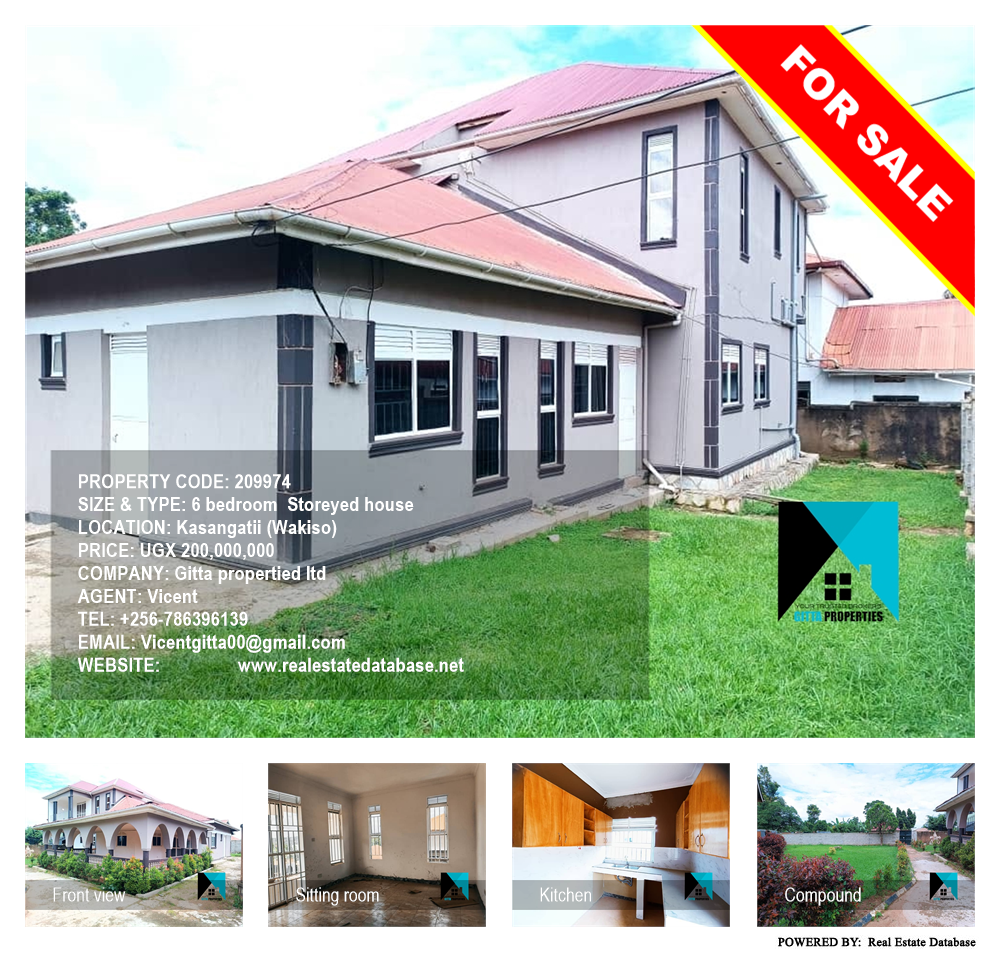 6 bedroom Storeyed house  for sale in Kasangatii Wakiso Uganda, code: 209974