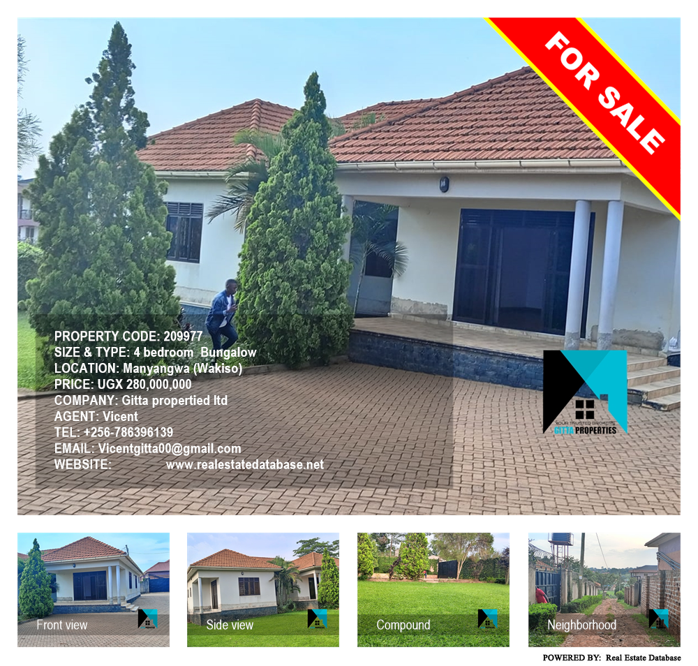 4 bedroom Bungalow  for sale in Manyangwa Wakiso Uganda, code: 209977