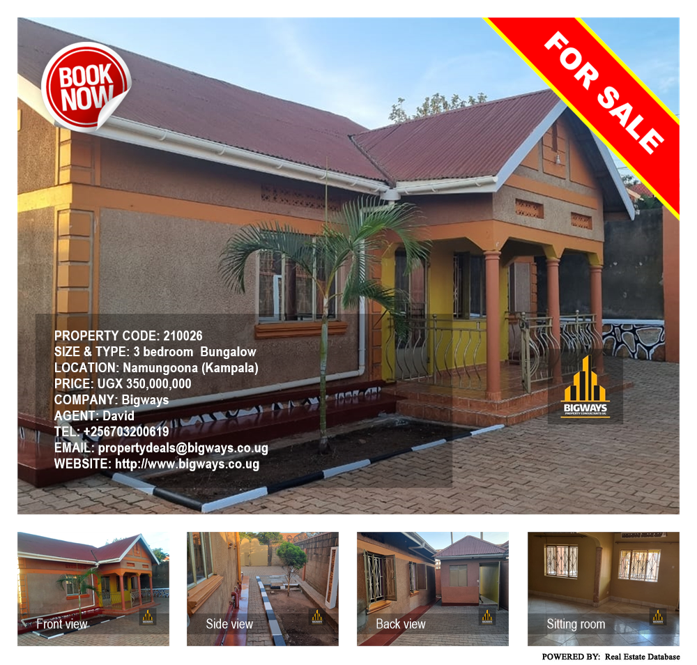 3 bedroom Bungalow  for sale in Namungoona Kampala Uganda, code: 210026