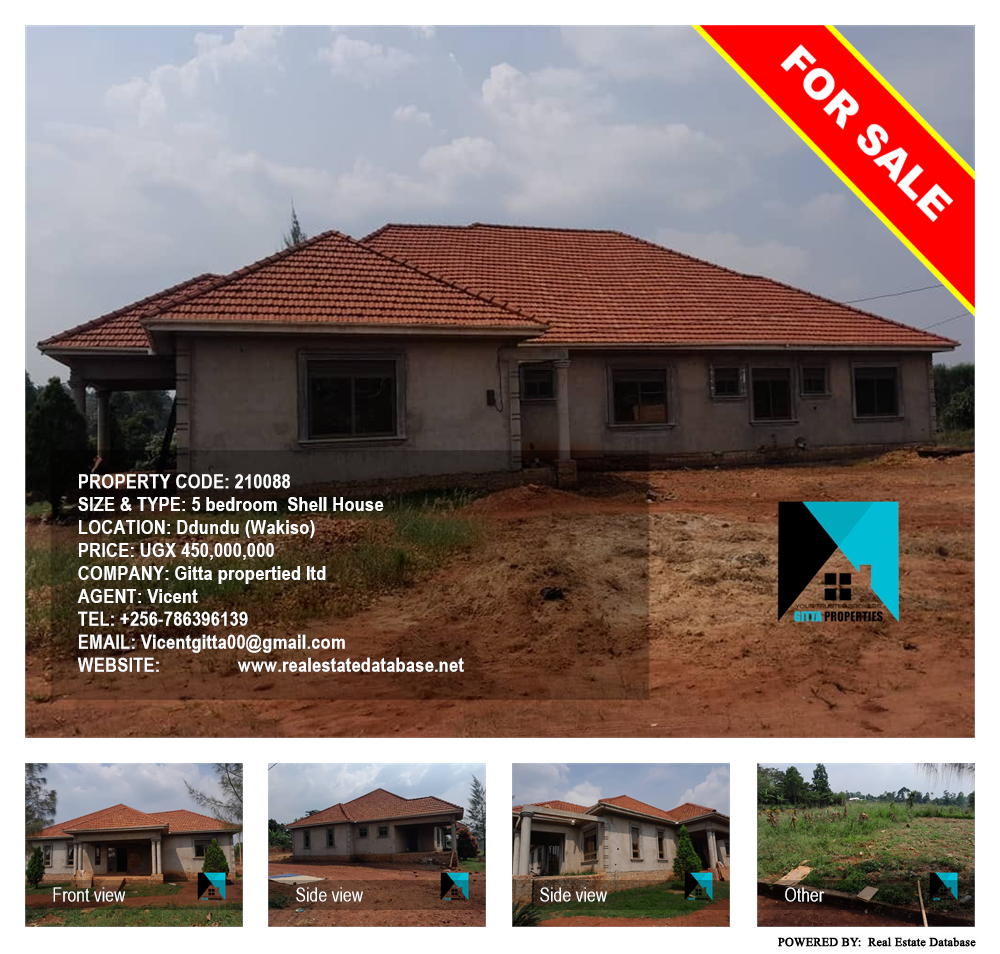 5 bedroom Shell House  for sale in Ddundu Wakiso Uganda, code: 210088