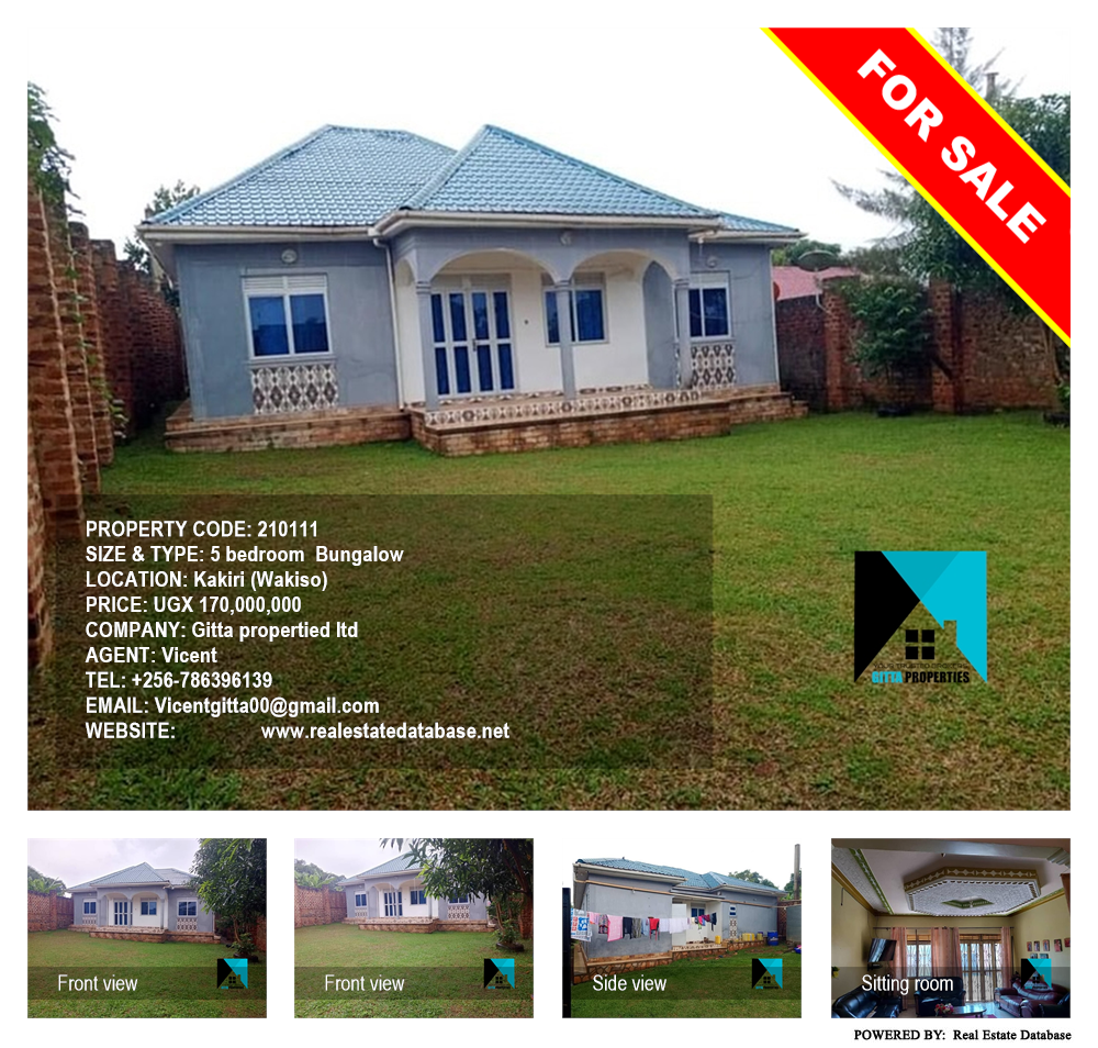 5 bedroom Bungalow  for sale in Kakiri Wakiso Uganda, code: 210111