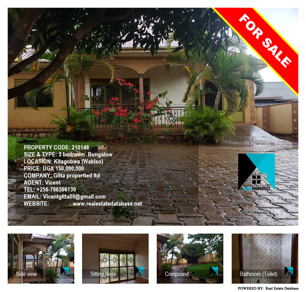 3 bedroom Bungalow  for sale in Kitagobwa Wakiso Uganda, code: 210148