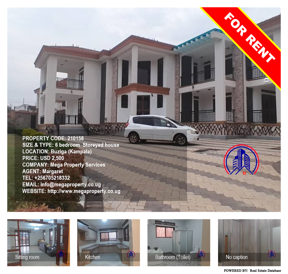 6 bedroom Storeyed house  for rent in Buziga Kampala Uganda, code: 210158