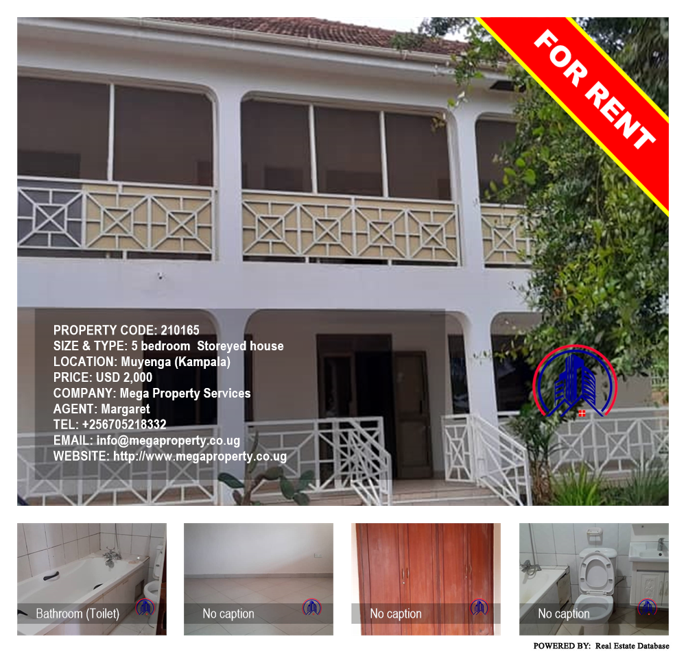 5 bedroom Storeyed house  for rent in Muyenga Kampala Uganda, code: 210165