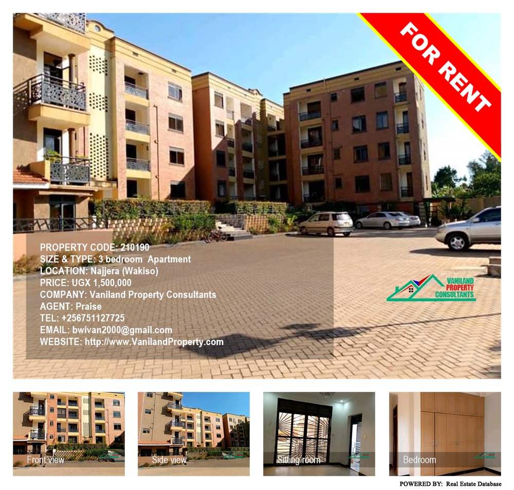 3 bedroom Apartment  for rent in Najjera Wakiso Uganda, code: 210190