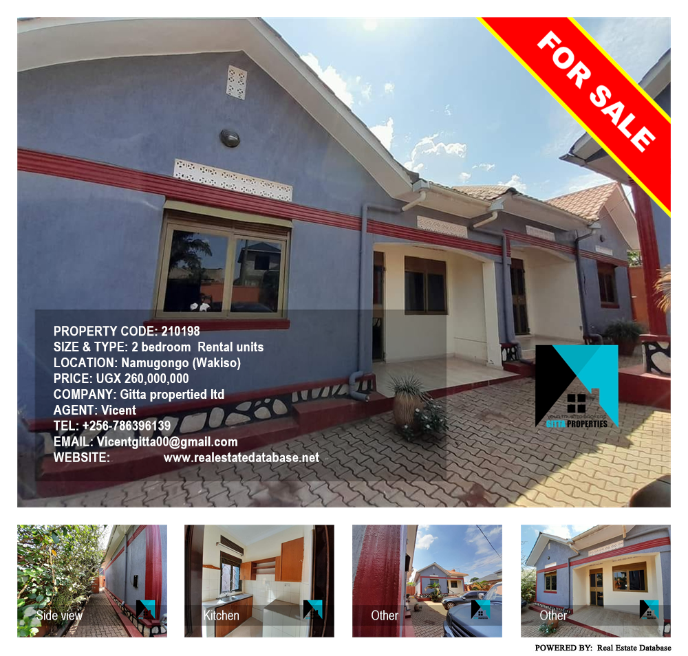 2 bedroom Rental units  for sale in Namugongo Wakiso Uganda, code: 210198