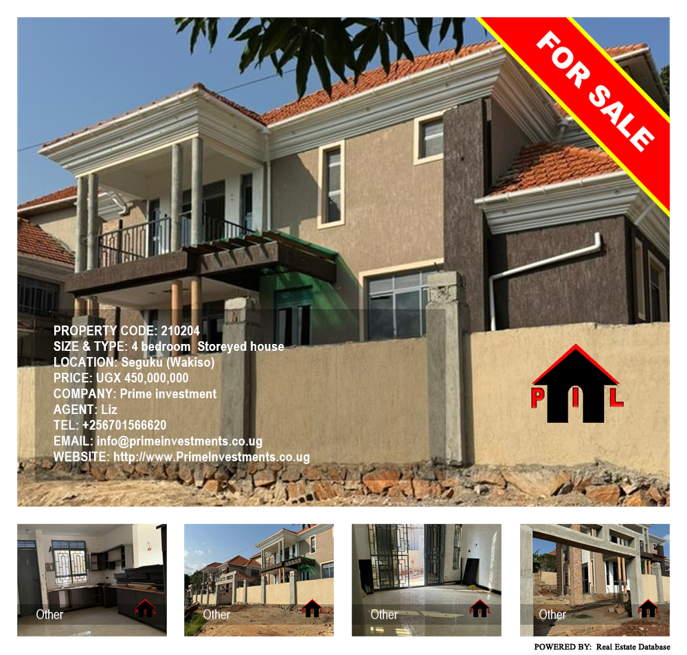 4 bedroom Storeyed house  for sale in Seguku Wakiso Uganda, code: 210204