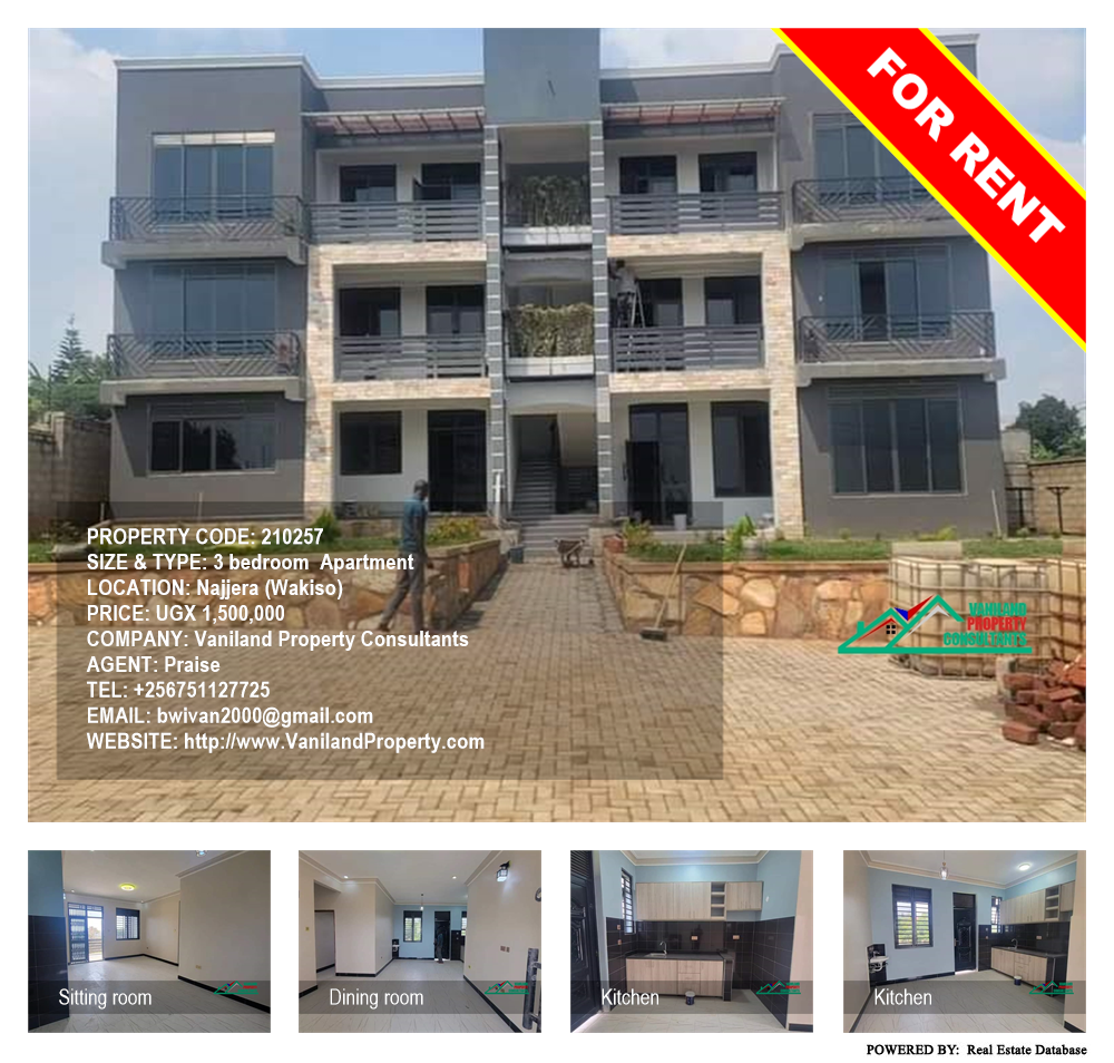 3 bedroom Apartment  for rent in Najjera Wakiso Uganda, code: 210257