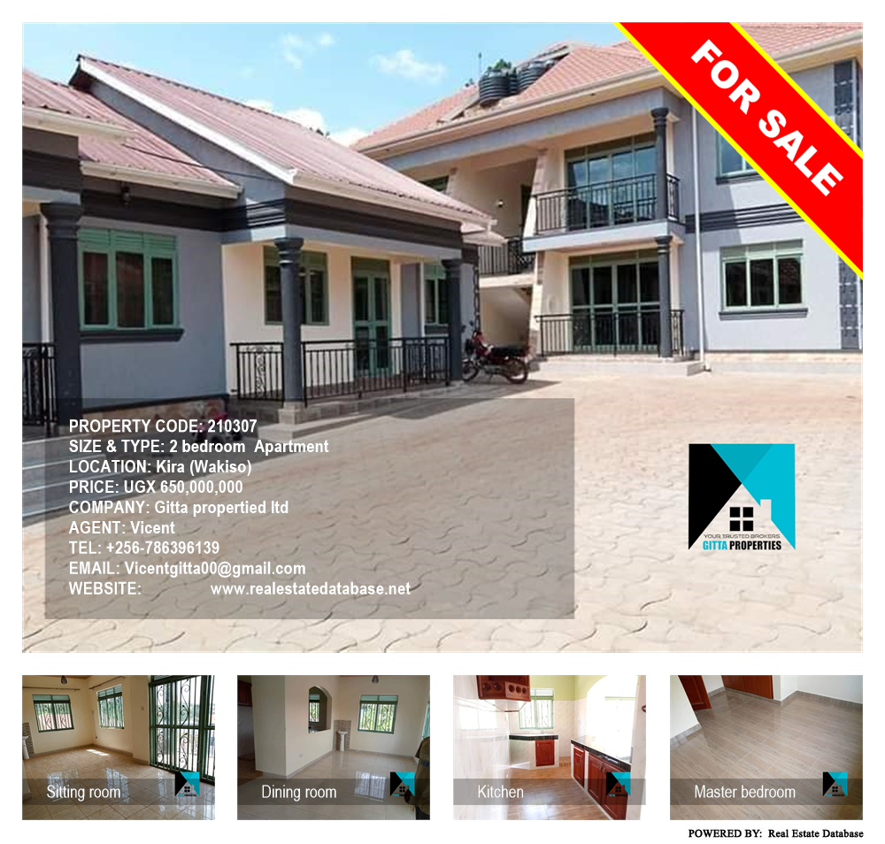 2 bedroom Apartment  for sale in Kira Wakiso Uganda, code: 210307