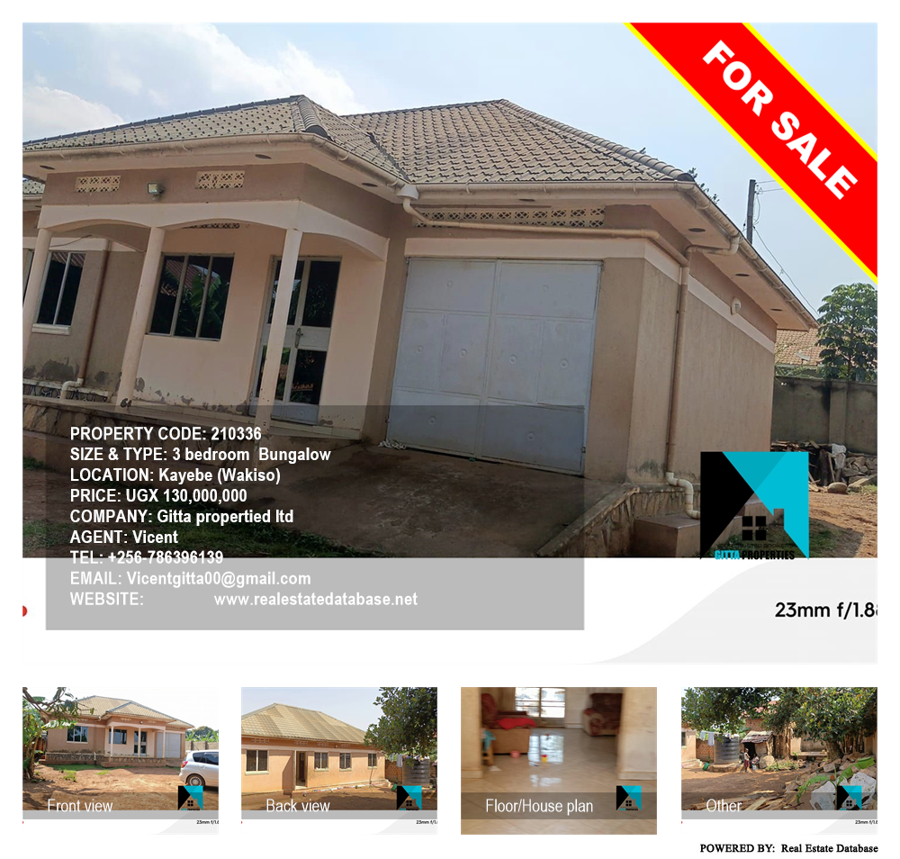 3 bedroom Bungalow  for sale in Kayebe Wakiso Uganda, code: 210336