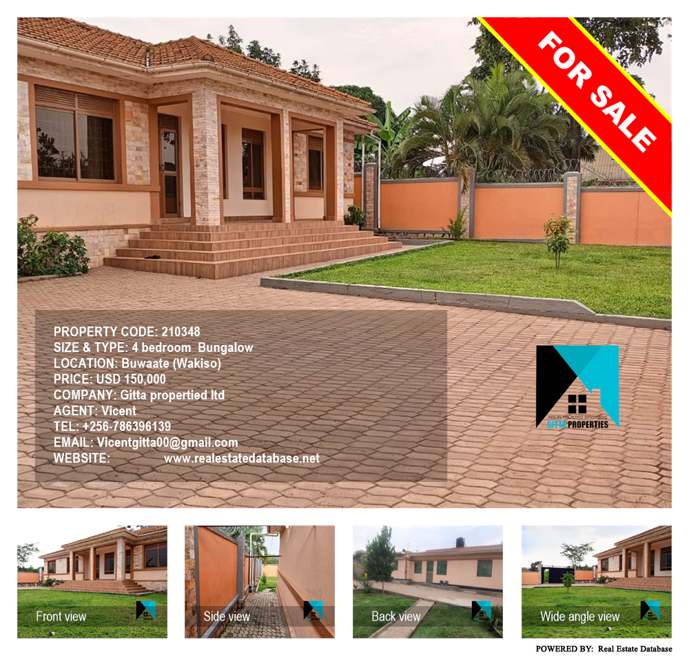 4 bedroom Bungalow  for sale in Buwaate Wakiso Uganda, code: 210348