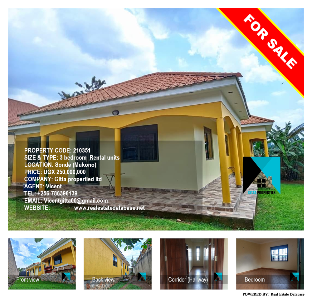 3 bedroom Rental units  for sale in Sonde Mukono Uganda, code: 210351