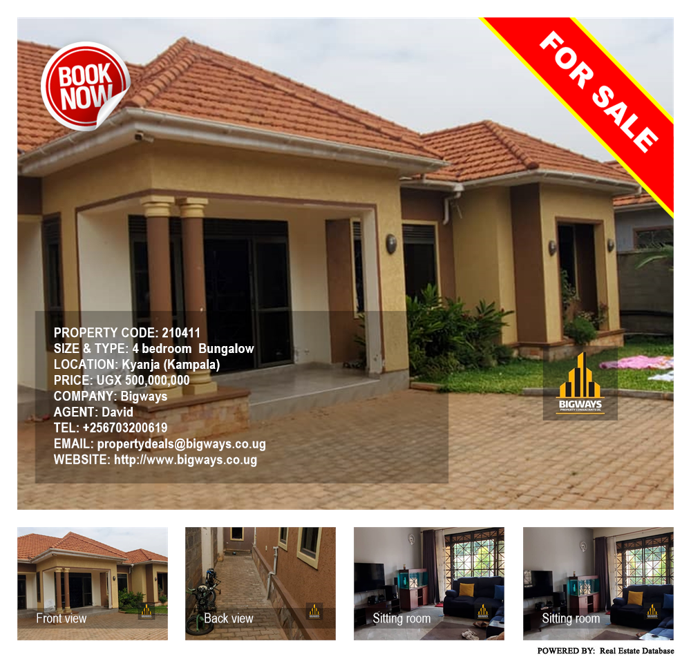 4 bedroom Bungalow  for sale in Kyanja Kampala Uganda, code: 210411