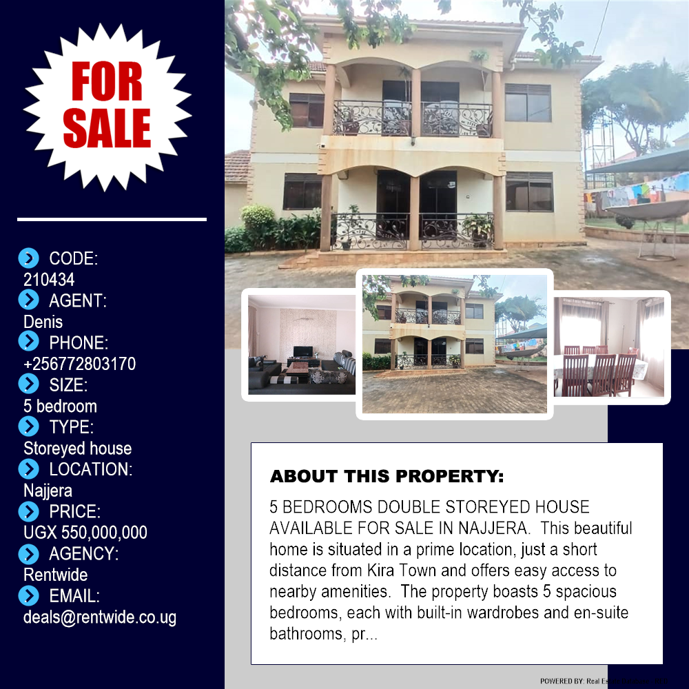 5 bedroom Storeyed house  for sale in Najjera Wakiso Uganda, code: 210434