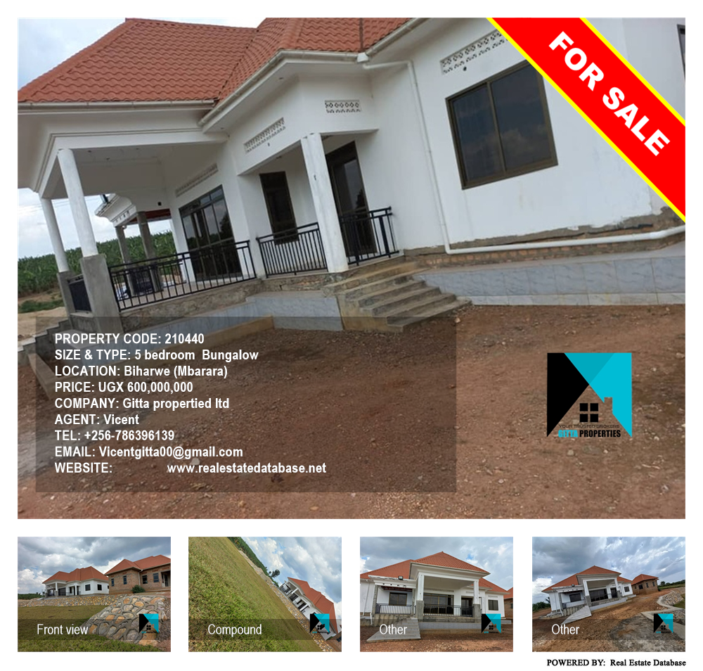 5 bedroom Bungalow  for sale in Biharwe Mbarara Uganda, code: 210440